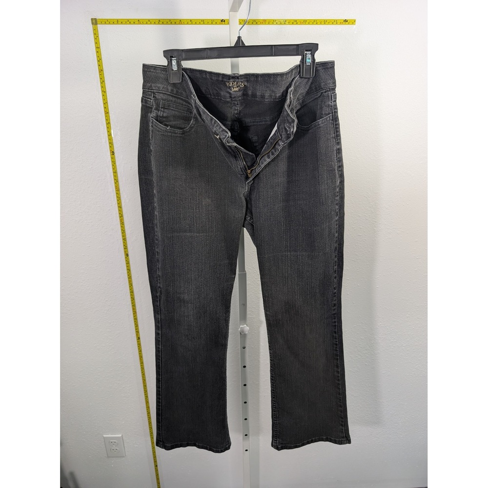 Riders by Lee Womens Midrise Bootcut Jeans Faded Black Denim 12 P 130M480